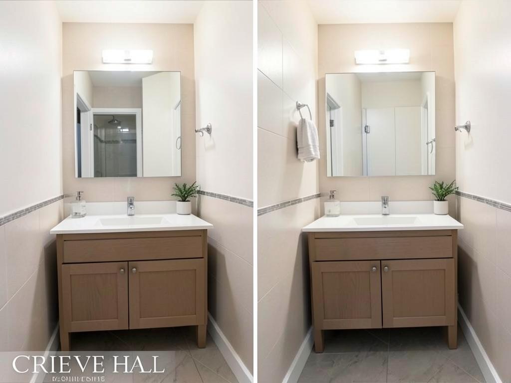 How to fit a double vanity into a small crieve hal